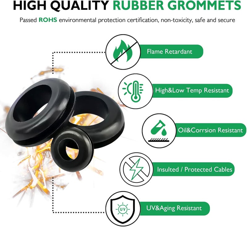 EASYEAH Store 2 Inch Rubber Grommets for Wiring, 1-9/16 in ID Firewall Grommet Automotive, Eyelet Ring Gasket Hole Grommets for Metal Electric Box, Wires Cables Hoses Cords Protection, 10 Pcs, 40x50 mm - Image 2